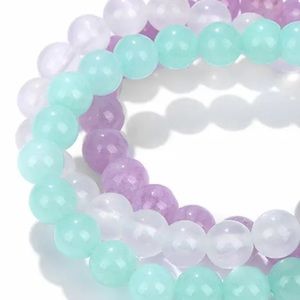 Set of three gemstone bracelets